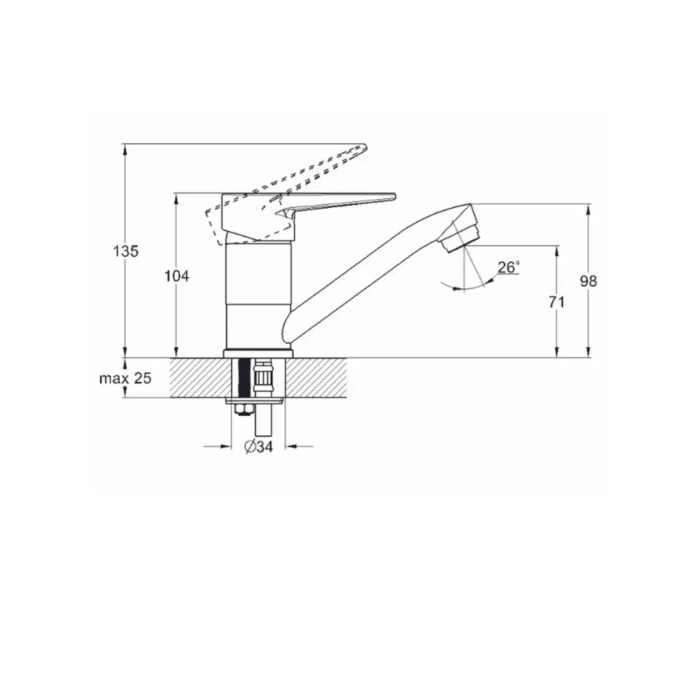 Фото 2 Однорычажный смеситель D-lin D153601 цвет хром Фото 2 Однорычажный смеситель D-lin D153601 цвет хром