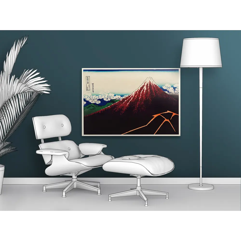 Фото 2 Картина на холсте Первое ателье "Репродукция Кацусика Хокусай "Молния под вершиной" 60x88 см