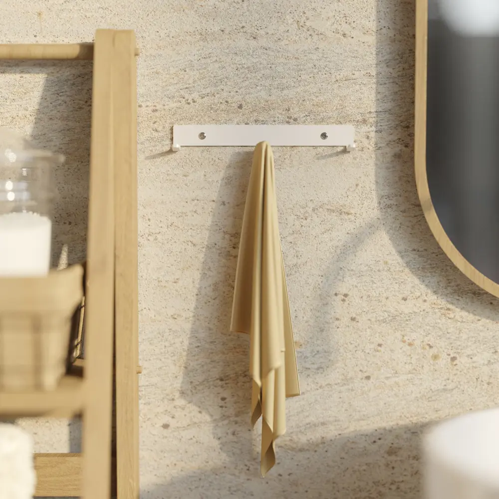 Фото 2 Настенная вешалка Tempache 20x2.8x2.8 см 3 крючка цвет белый