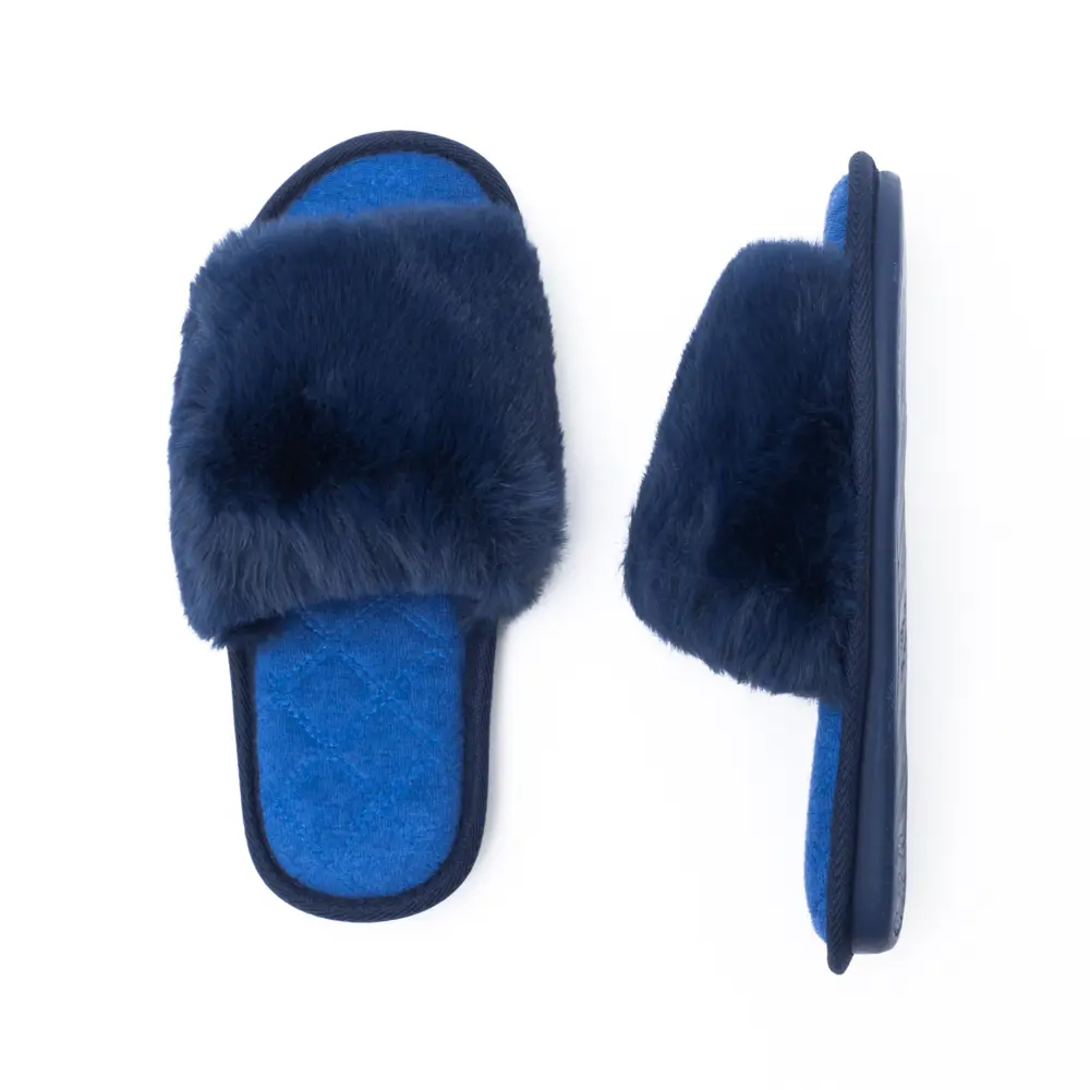 Фото 4 Тапочки Мех Amaro Home Bunny открытый нос синий р.39-40 Фото 4 Тапочки Мех Amaro Home Bunny открытый нос синий р.39-40