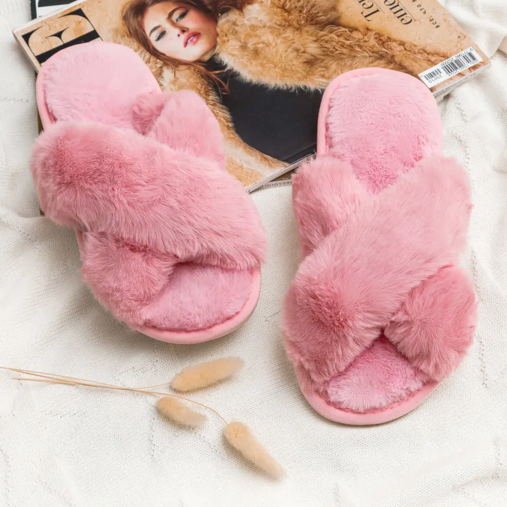 Фото 5 Тапочки Мех крест Amaro Home Bunny открытый нос розовый р.37-38 Фото 5 Тапочки Мех крест Amaro Home Bunny открытый нос розовый р.37-38