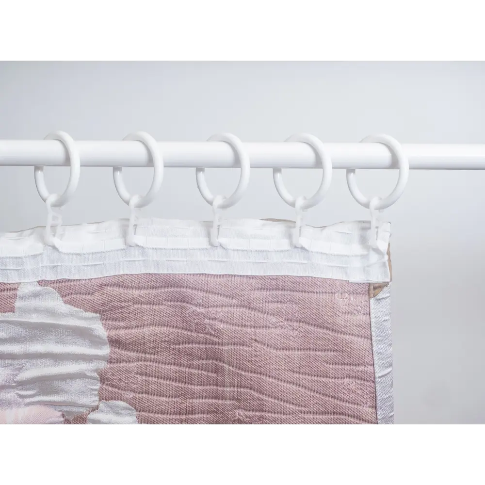 Фото 6 Штора на шторной ленте жаккард цветы 170x270 см цвет розовый