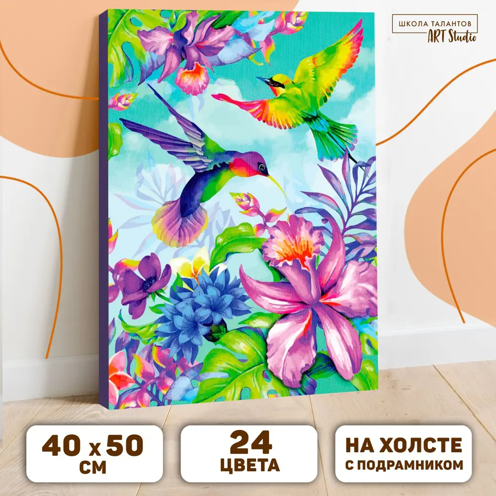 Фото Картина по номерам на холсте с подрамником «Тропики» 40x50 см