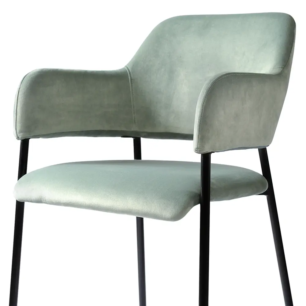 Фото 8 Стул Bergenson bjorn Wendy 83x52x44 см велюр цвет серо-зеленый