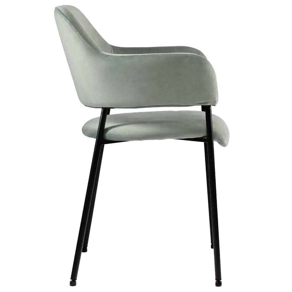 Фото 5 Стул Bergenson bjorn Wendy 83x52x44 см велюр цвет серо-зеленый