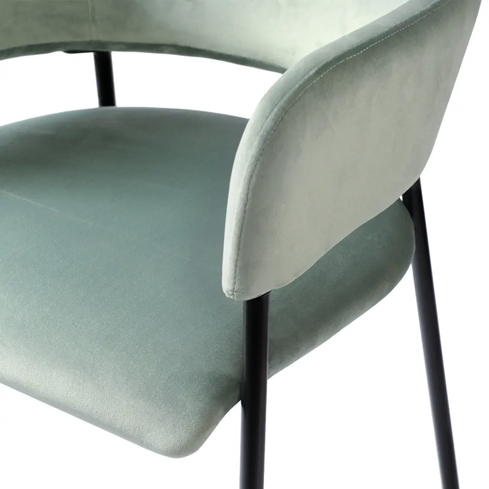 Фото 12 Стул Bergenson bjorn Wendy 83x52x44 см велюр цвет серо-зеленый