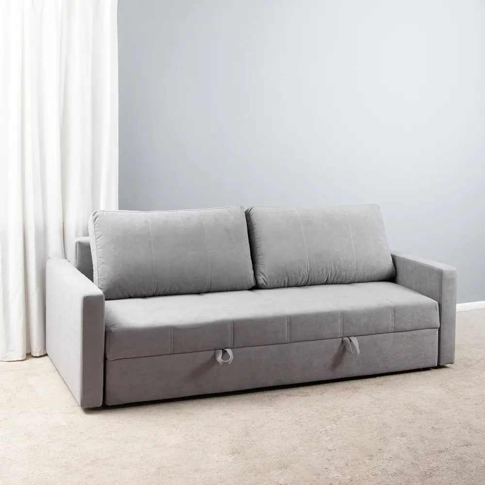 Фото Диван Letta Рокфорд 223x75x102.5 см велюр цвет серый