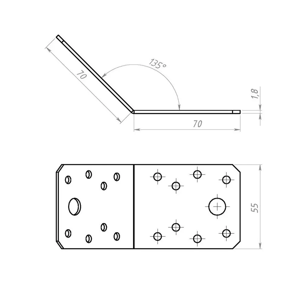 Фото 2 Уголок крепёжный Тундра krep 135x70x70x55x2 мм ГОЦ Фото 2 Уголок крепёжный Тундра krep 135x70x70x55x2 мм ГОЦ