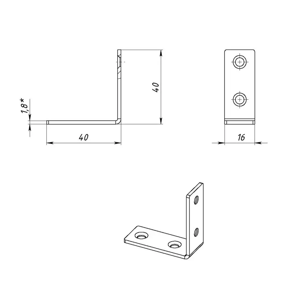 Фото 4 Уголок Тундра krep 40x40x16x1.8 мм цинк 1 Фото 4 Уголок Тундра krep 40x40x16x1.8 мм цинк 1