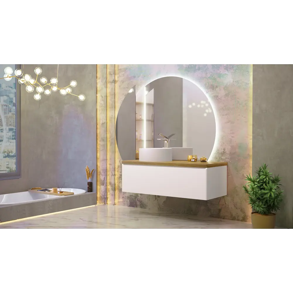 Фото 3 Тумба под раковину подвесная Jorno Sol.01.120/P/W 39см цвет белый Фото 3 Тумба под раковину подвесная Jorno Sol.01.120/P/W 39см цвет белый