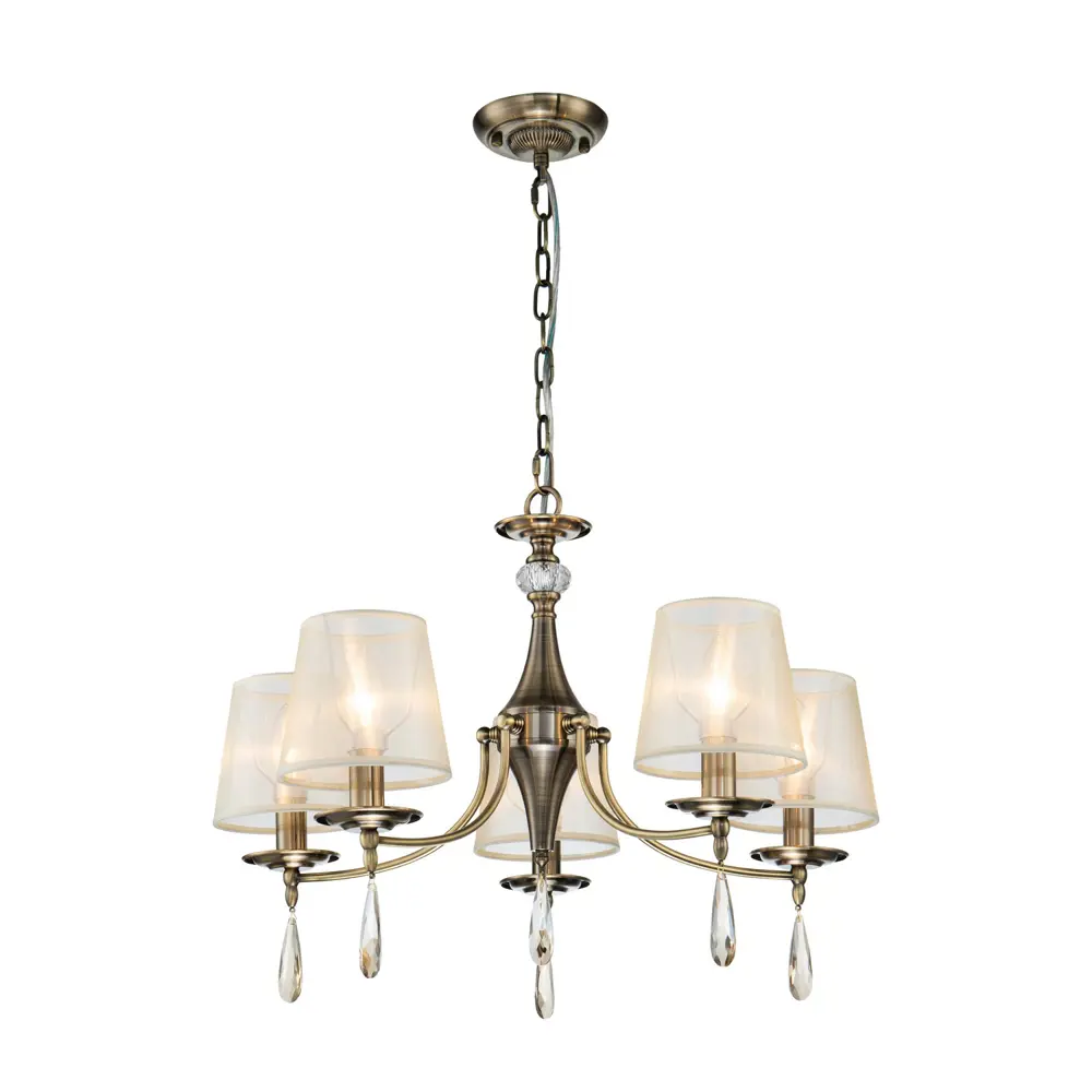 Фото Люстра подвесная светодиодная FAVOURITE F-Promo Imber 2639-5P 15 м² нейтральный белый свет цвет Медь