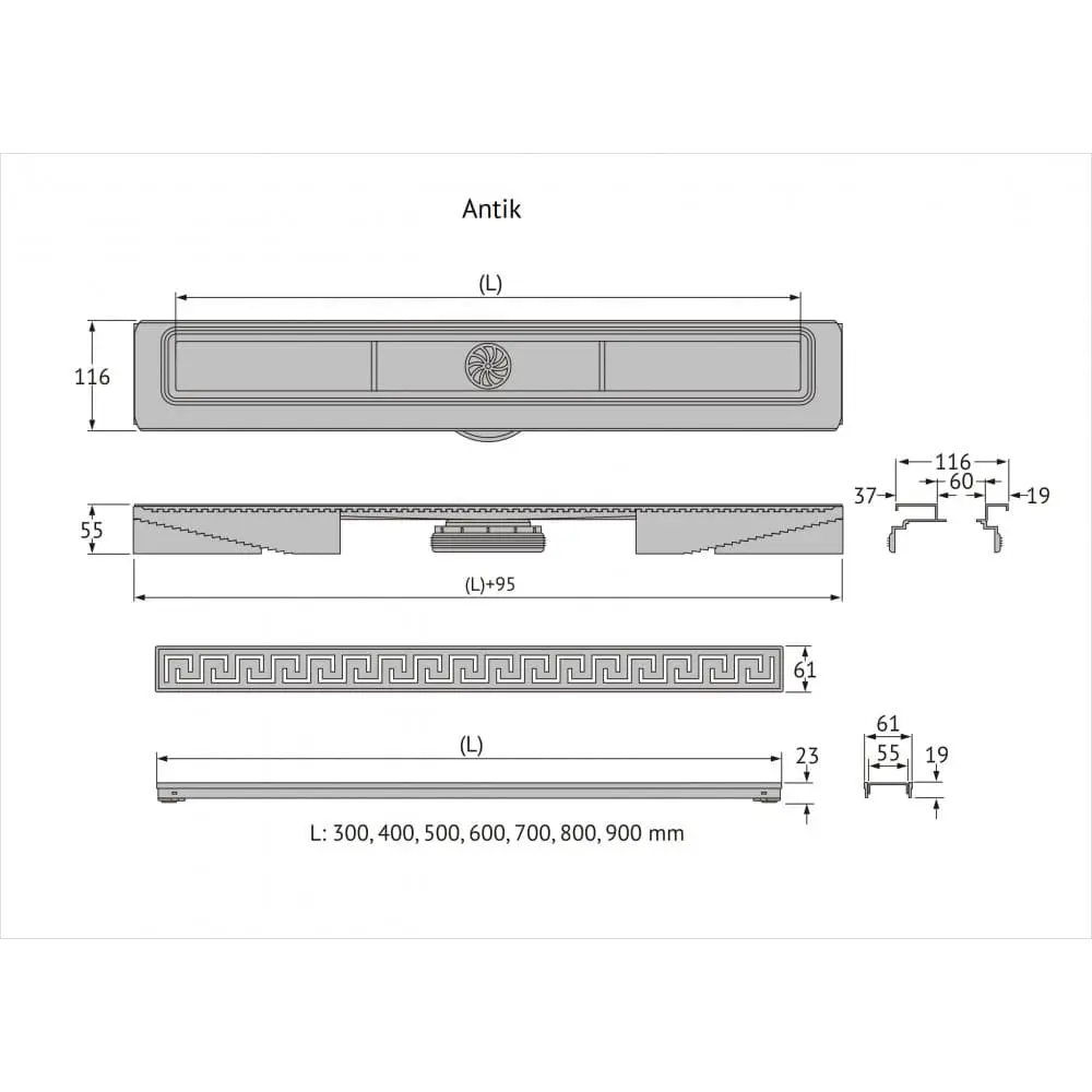 Фото 6 Трап для душа Berges B1 Antik 800 90126