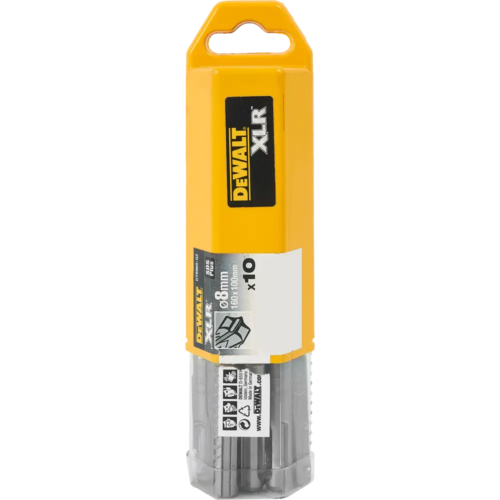 Фото 4 Бур по бетону SDS-plus Dewalt XLR 8x160 мм, 10 шт. Фото 4 Бур по бетону SDS-plus Dewalt XLR 8x160 мм, 10 шт.