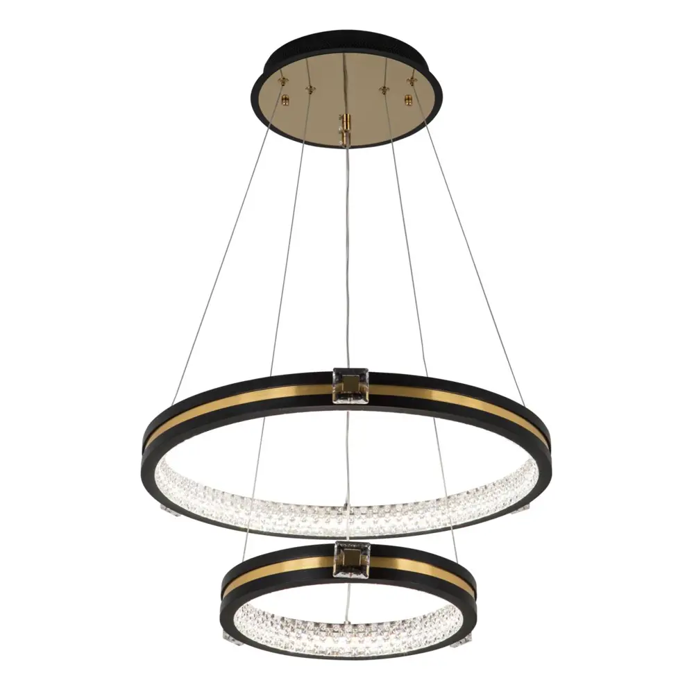 Фото Светильник подвесной светодиодный LED4U 77084-2L L77084-2 10 м² нейтральный белый свет цвет черный