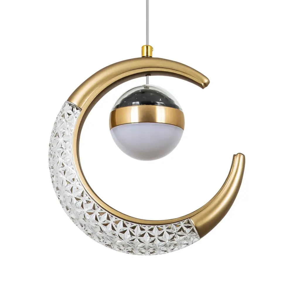 Фото 2 Светильник подвесной светодиодный LED4U 7112-1L.GD L7112-1 GD 3 м² нейтральный белый свет цвет золото