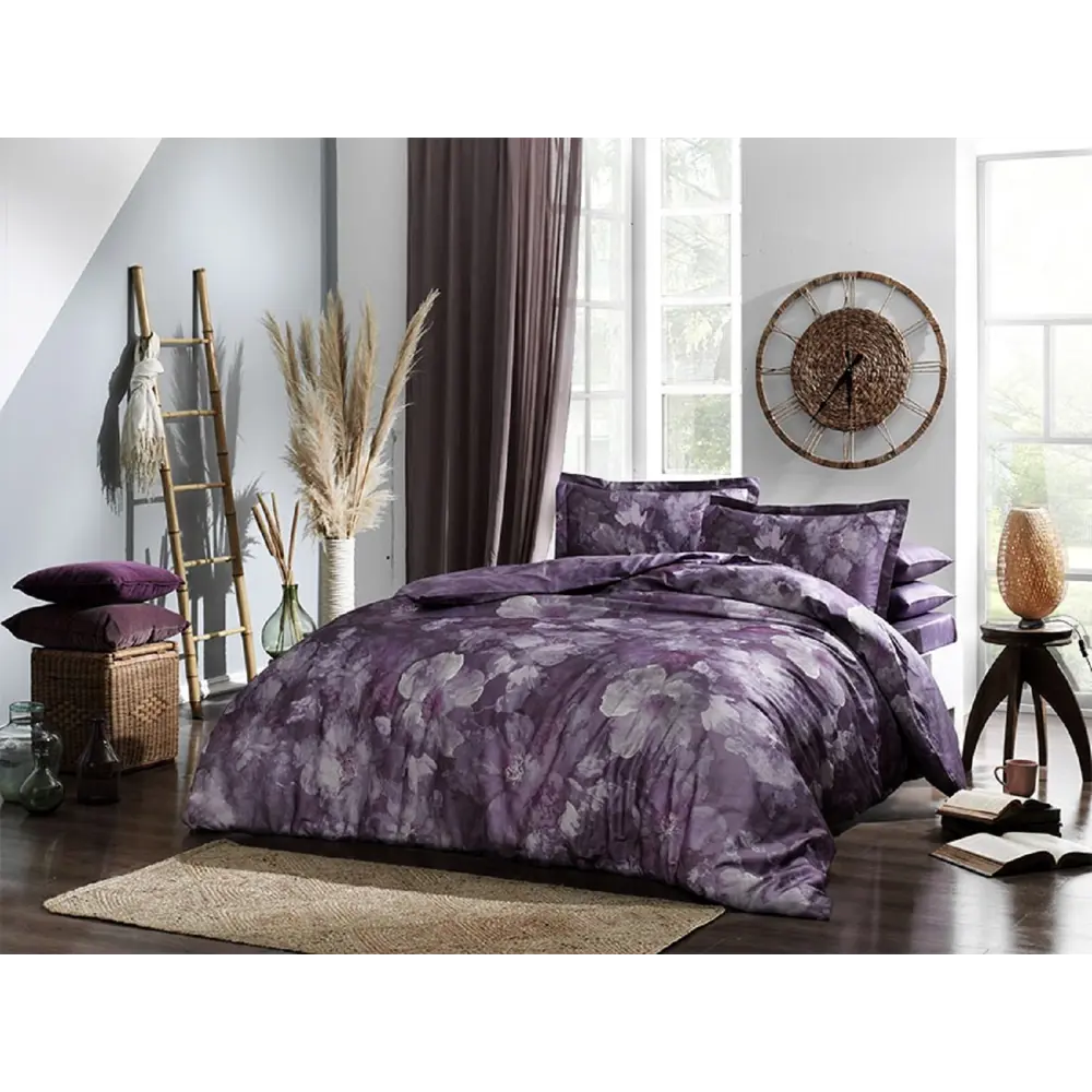 Фото Комплект постельного белья Tac DIGITAL SATEN 2097-42507, семейный, сатин цвет фиолетовый Фото Комплект постельного белья Tac DIGITAL SATEN 2097-42507, семейный, сатин цвет фиолетовый