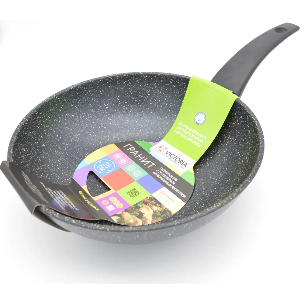 Фото 2 Сковорода без крышки Victoria G0628 28 см литой алюминий цвет гранит