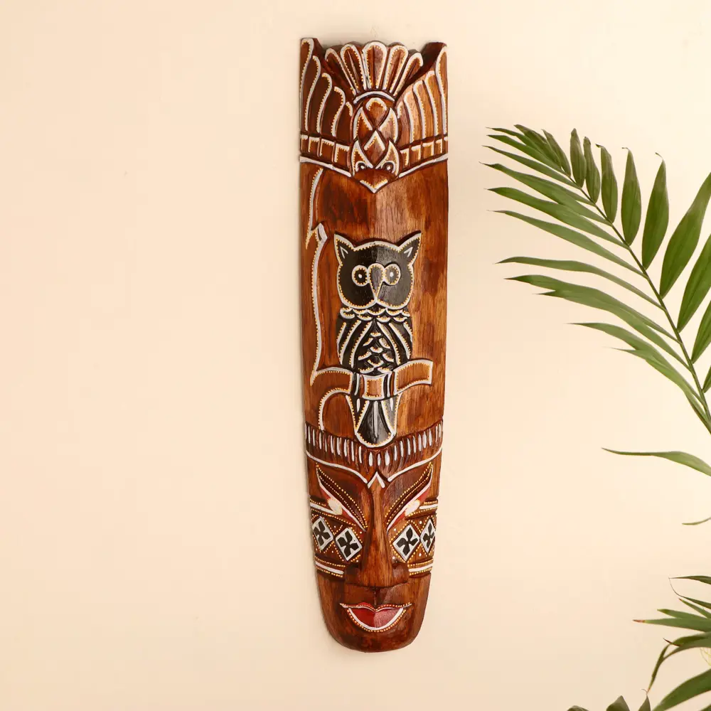 Фото Панно маска "Абориген сова" 50x12x5 см