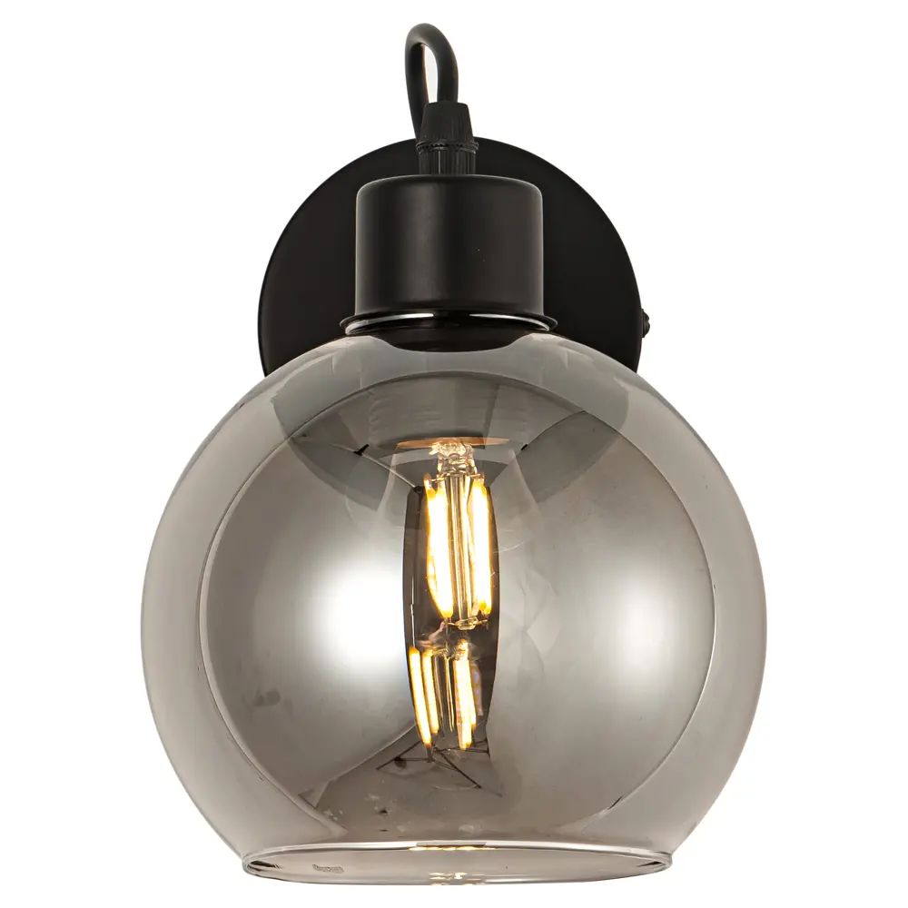 Фото 2 Настенный светильник DE FRAN B-1132 цвет черный, дымчатый Фото 2 Настенный светильник DE FRAN B-1132 цвет черный, дымчатый