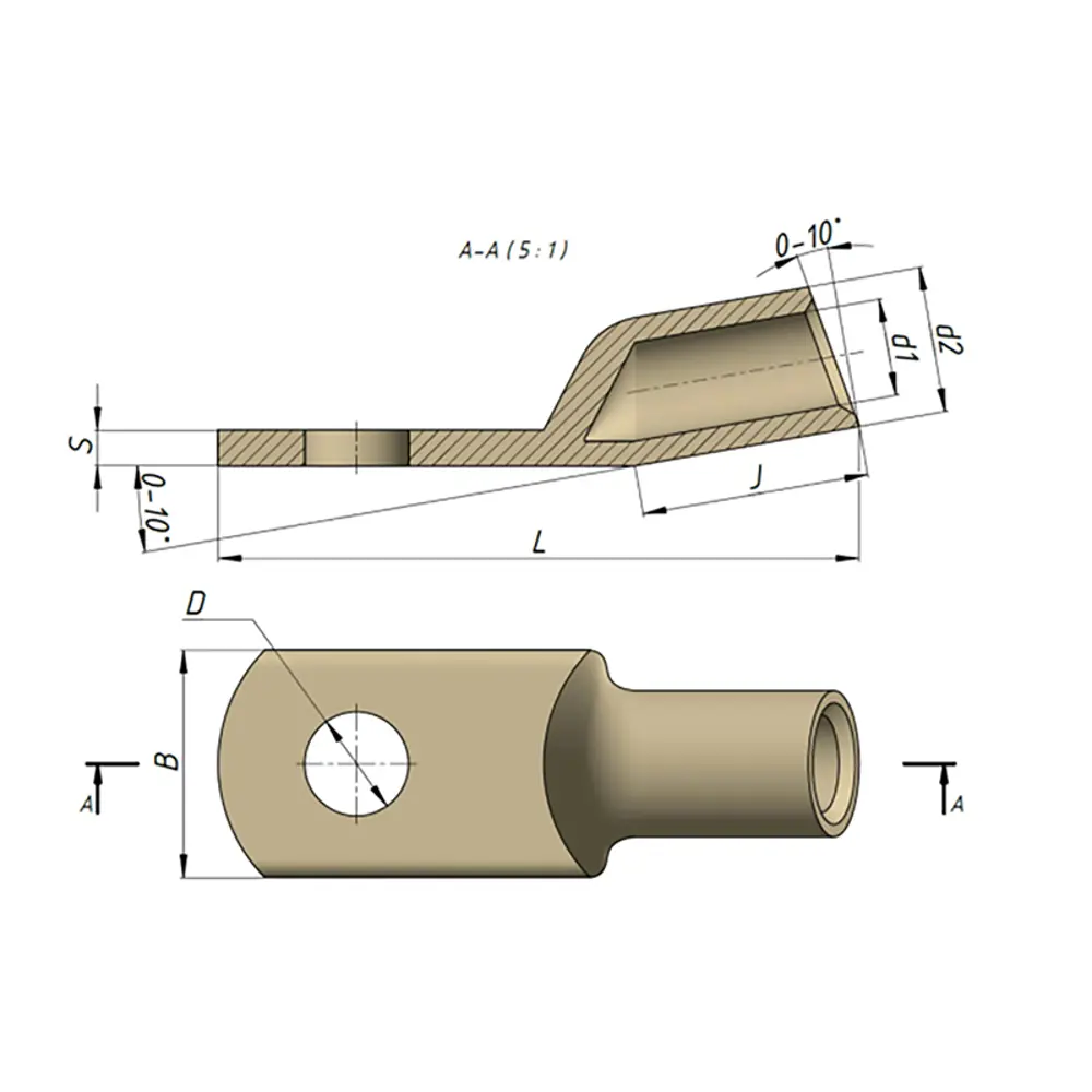 Фото 2 Наконечник кабельный луженый под опрессовку ЗЭТАРУС ТМЛ 35-8-9 медь 2 шт Фото 2 Наконечник кабельный луженый под опрессовку ЗЭТАРУС ТМЛ 35-8-9 медь 2 шт