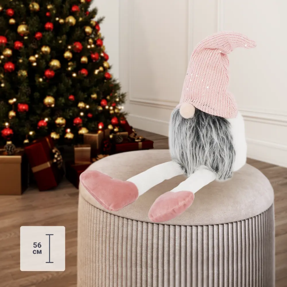 Фото Фигура декоративная «Бородач» h56 см красный