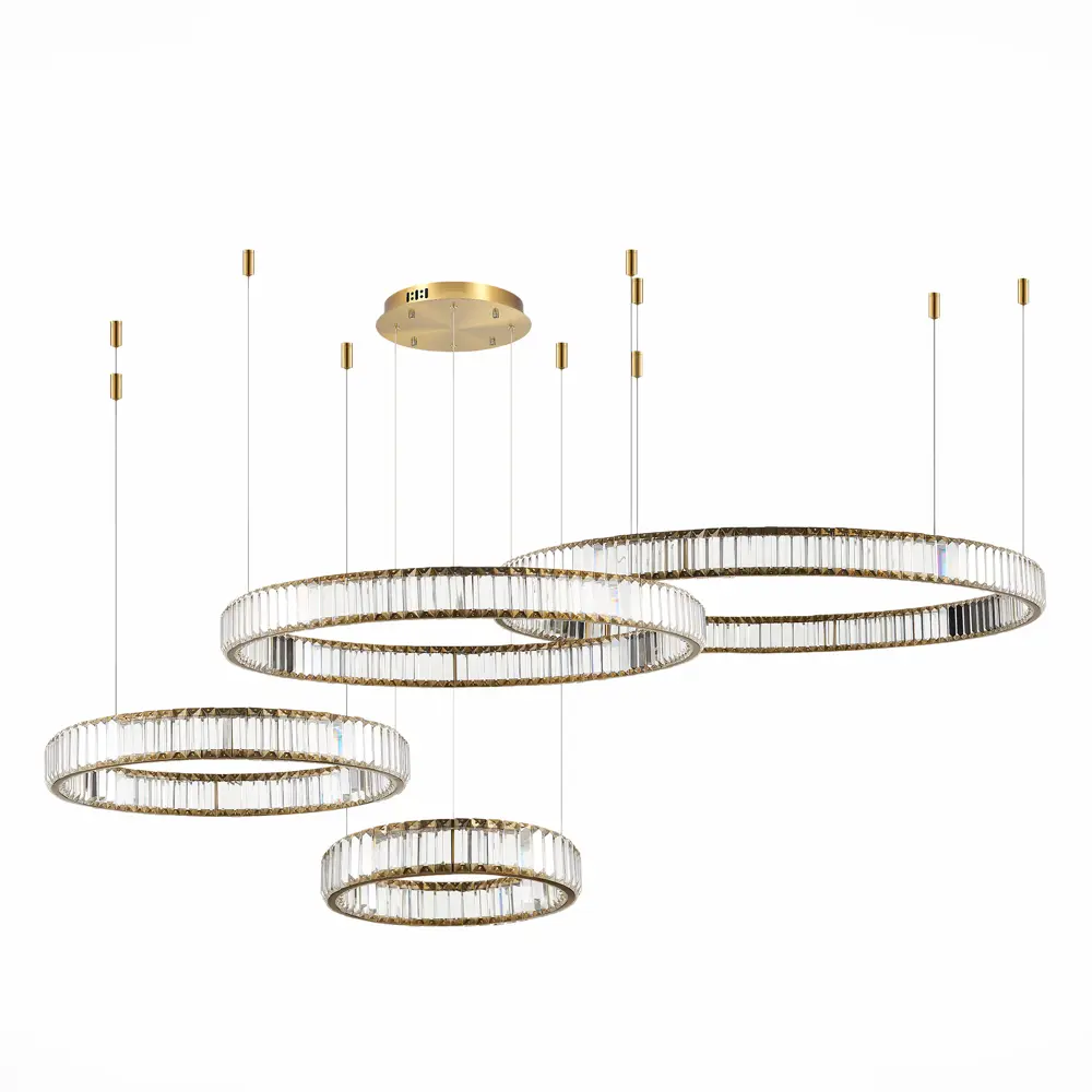 Фото Люстра подвесная светодиодная ST LUCE SL1622.303.04 TIVOLI 67 м² нейтральный белый свет цвет латунь