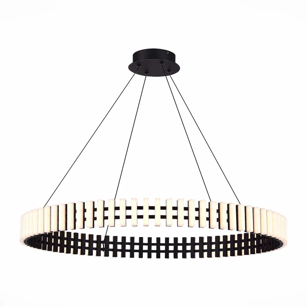 Фото Люстра подвесная светодиодная ST LUCE SL6203.403.40 ESTENSE 14 м² теплый белый свет цвет черный Фото Люстра подвесная светодиодная ST LUCE SL6203.403.40 ESTENSE 14 м² теплый белый свет цвет черный