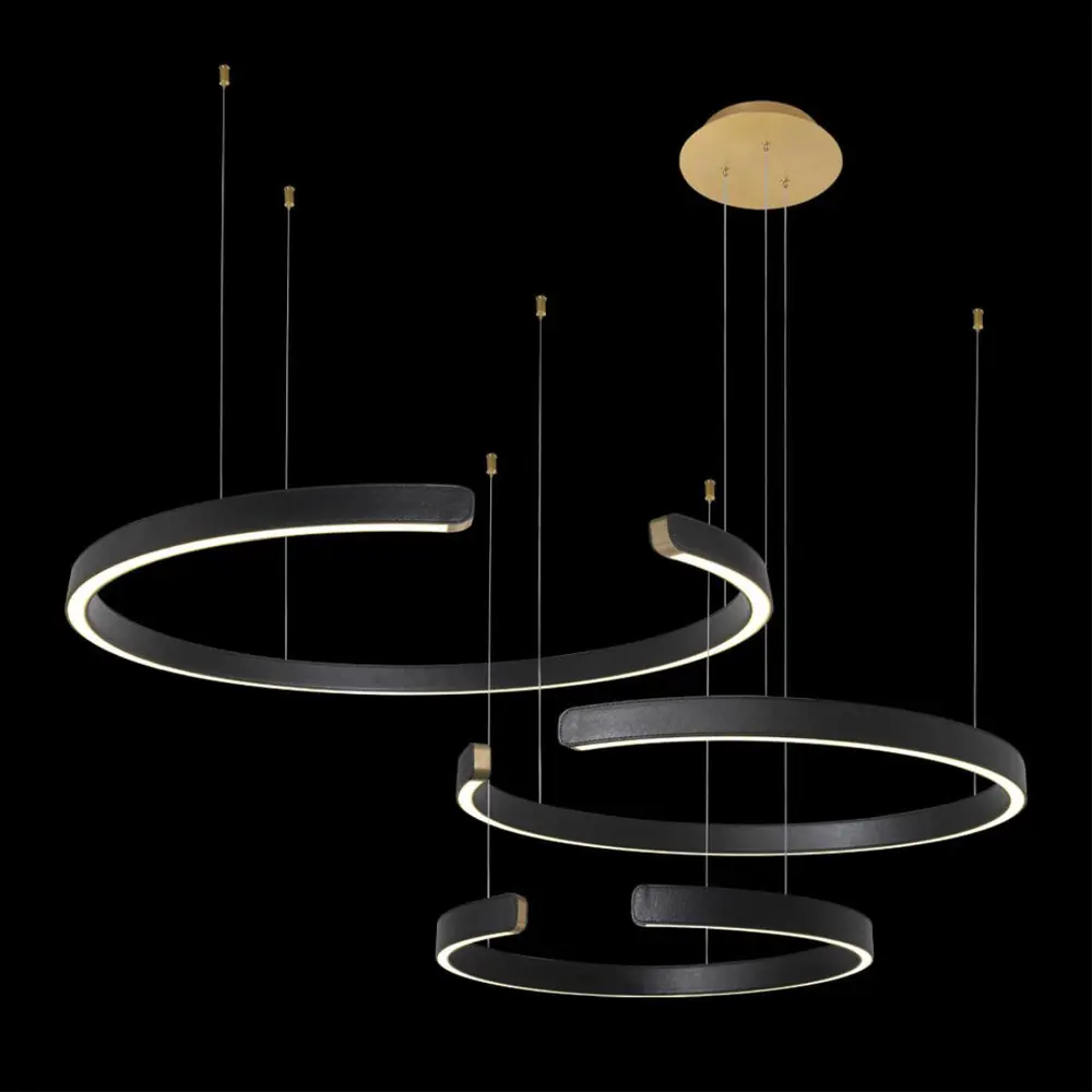 Фото 3 Светильник подвесной светодиодный LOFT IT 10025/3 Black Ring 54 м² теплый белый свет цвет черный Фото 3 Светильник подвесной светодиодный LOFT IT 10025/3 Black Ring 54 м² теплый белый свет цвет черный