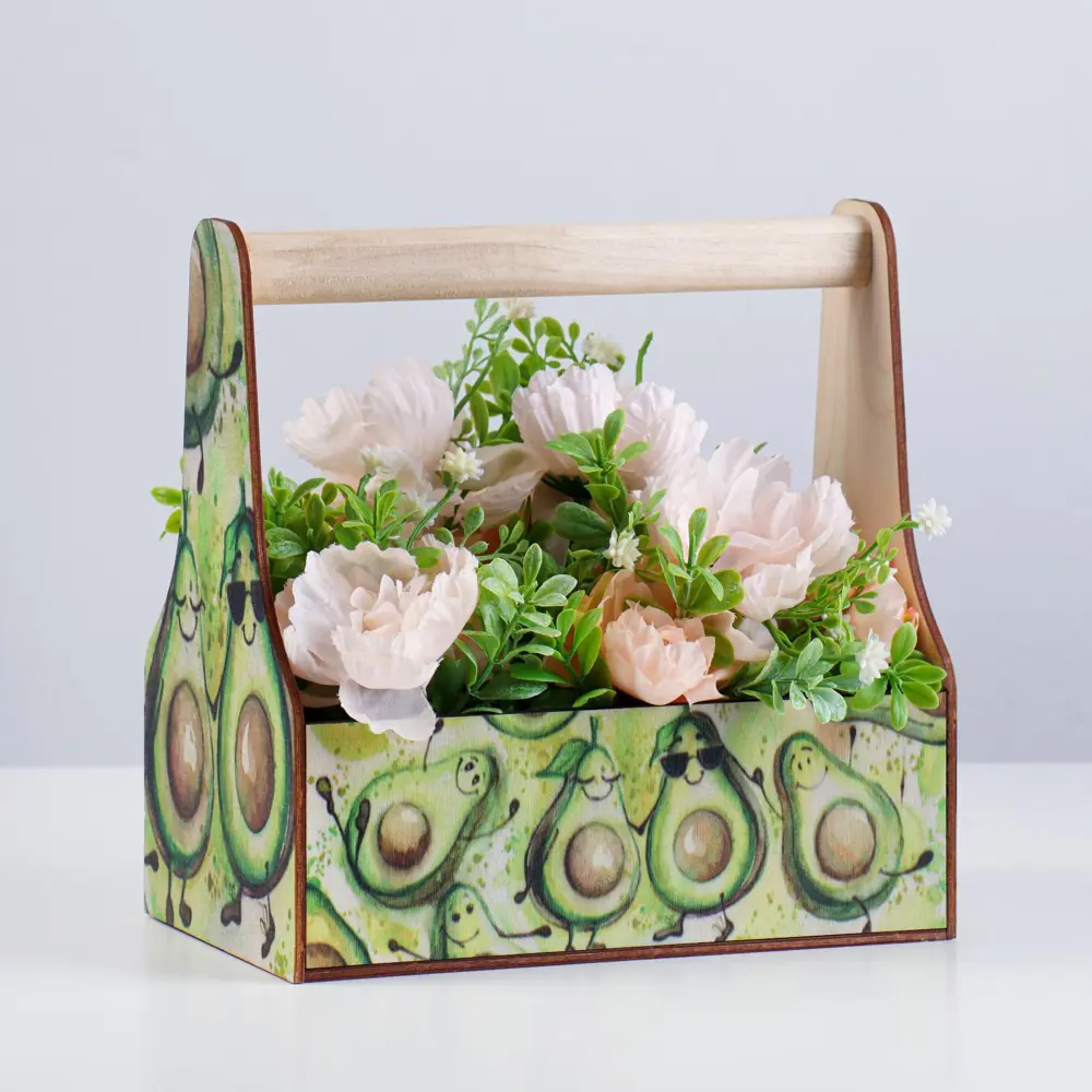 Фото Кашпо 7356670 Дарим красиво 12.5 см 0.2 л дерево зеленый