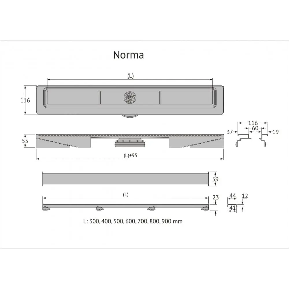 Фото 7 Трап для душа Berges C1 Norma 600 90137 Фото 7 Трап для душа Berges C1 Norma 600 90137