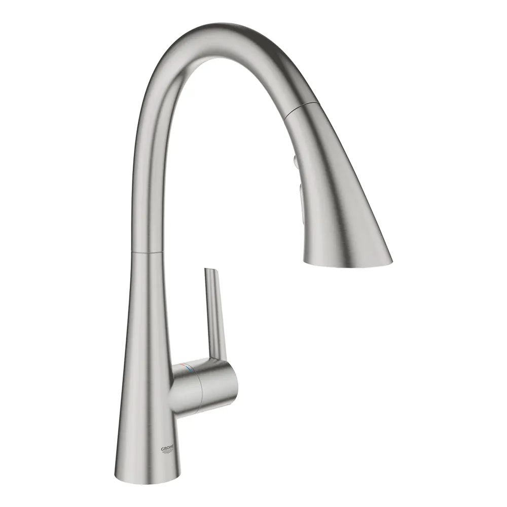 Фото Однорычажный смеситель Grohe Zedra new излив 21.6 см цвет сталь Фото Однорычажный смеситель Grohe Zedra new излив 21.6 см цвет сталь