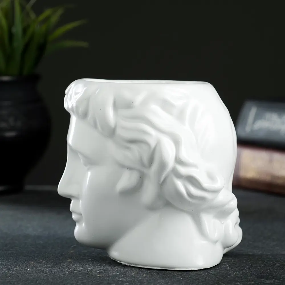 Фото 3 Кашпо 7501901 Хорошие сувениры 11 см 0.4 л гипс белый