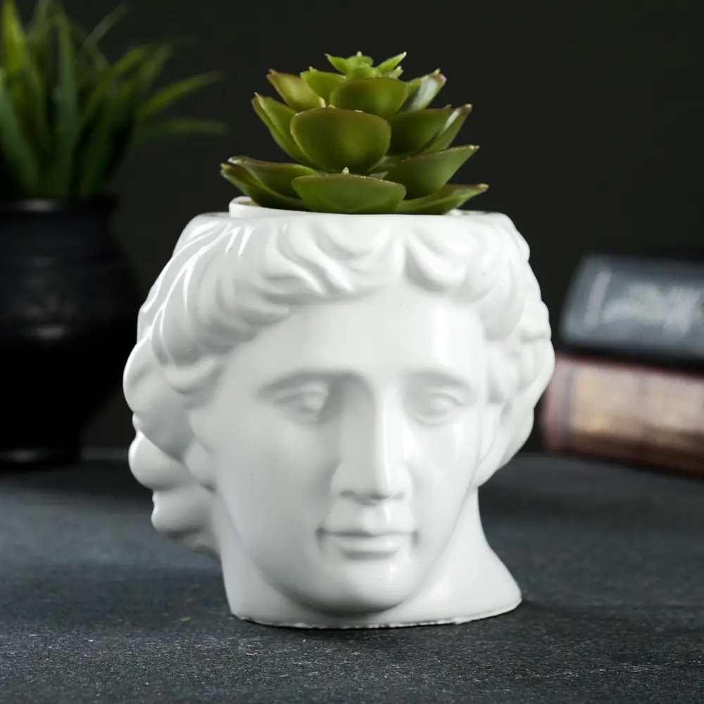 Фото 2 Кашпо 7501901 Хорошие сувениры 11 см 0.4 л гипс белый