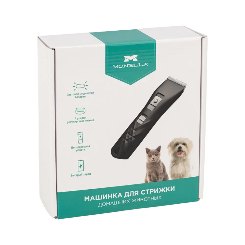 Фото 3 Машинка Monella 60-0604 для стрижки домашних животных со светодиодным индикатором 3.7 В черная Фото 3 Машинка Monella 60-0604 для стрижки домашних животных со светодиодным индикатором 3.7 В черная