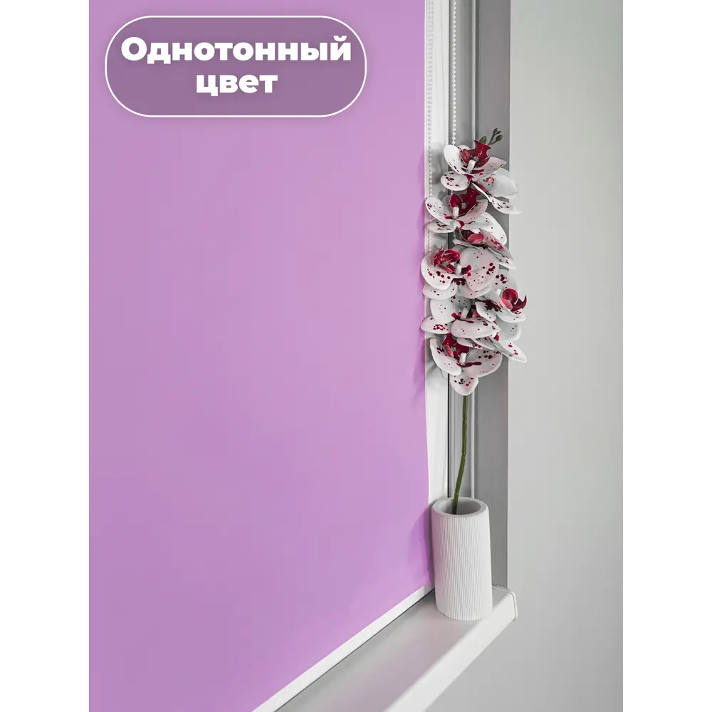 Фото 3 Рулонная штора Evoli Однотонная классика 210x170 см цвет лиловый Фото 3 Рулонная штора Evoli Однотонная классика 210x170 см цвет лиловый