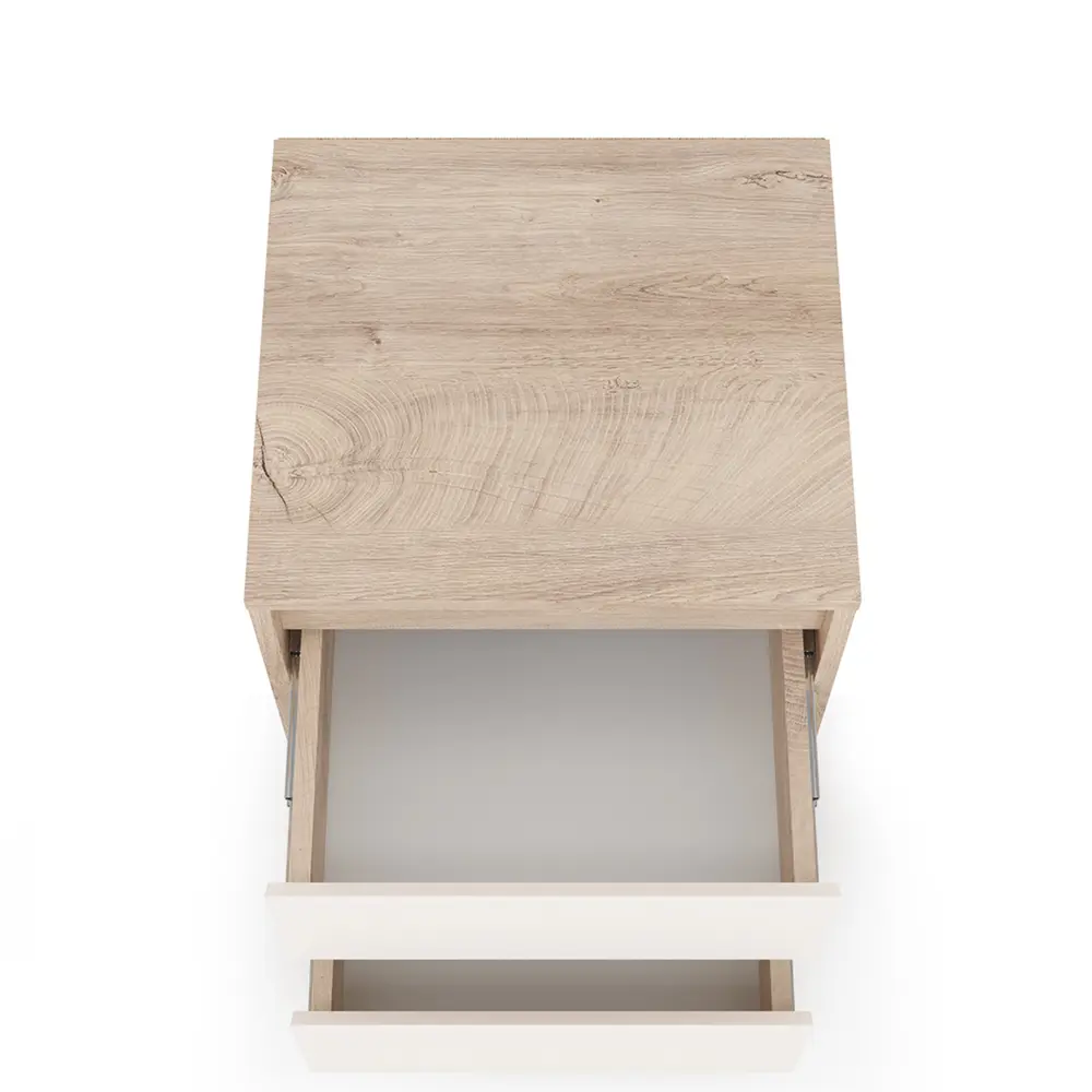 Фото 5 Тумба прикроватная Моби 44x45x40 см 2 ящика ЛДСП цвет дуб Фото 5 Тумба прикроватная Моби 44x45x40 см 2 ящика ЛДСП цвет дуб