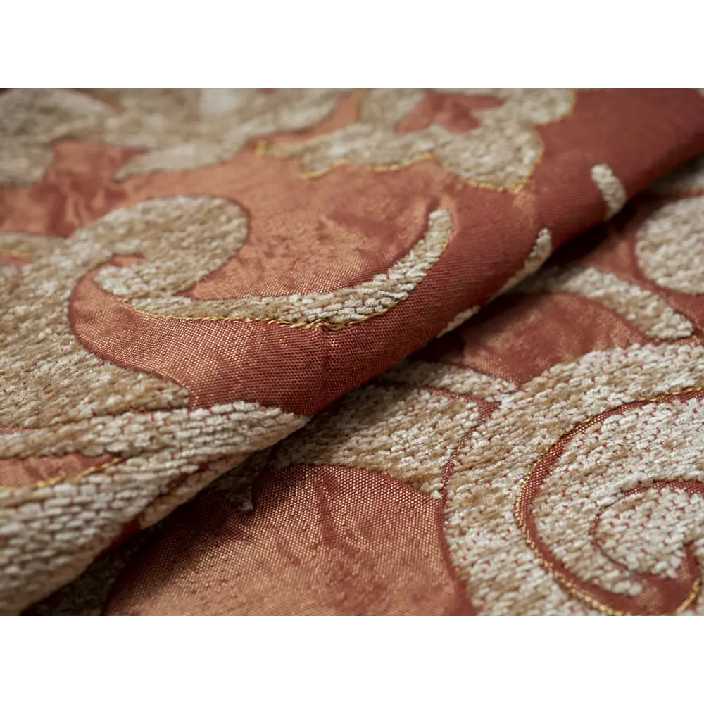 Фото 10 Штора на шторной ленте Вензель 170x270 см цвет терракотовый