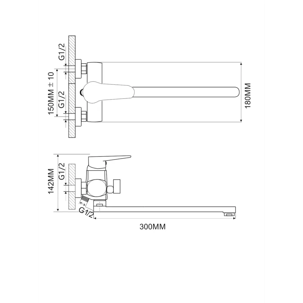 Фото 2 Смеситель для ванны Ammore A4704-A однорычажный с душевой лейкой цвет черный