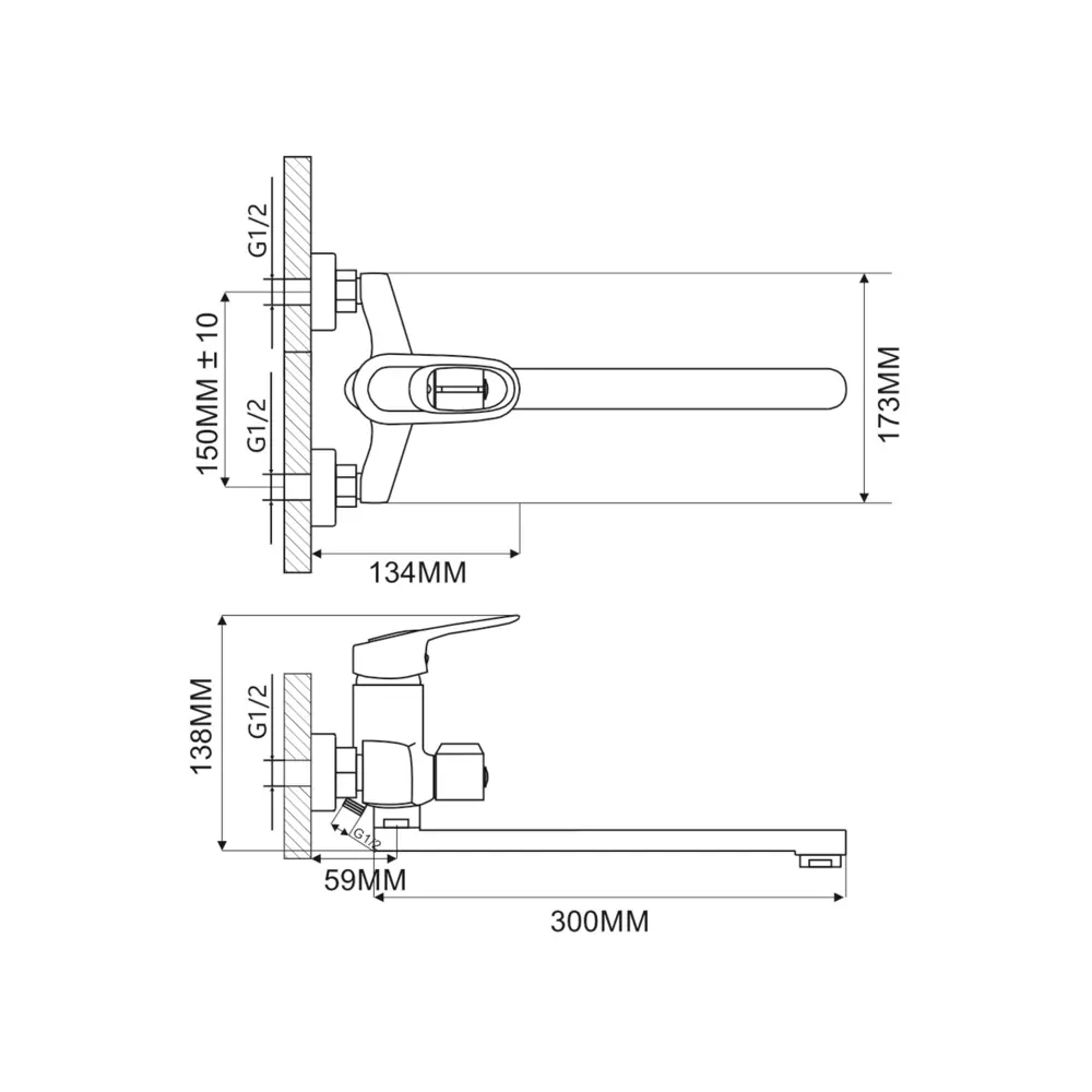 Фото 2 Смеситель для ванны Ammore A4740 однорычажный с душевой лейкой цвет хром Фото 2 Смеситель для ванны Ammore A4740 однорычажный с душевой лейкой цвет хром