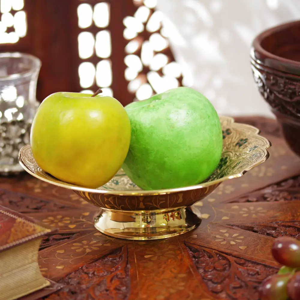 Фото 2 Блюдо сервировочное 16.50x6x16.50 см Indian Handicrafts Листочек латунь цвет золотистый Фото 2 Блюдо сервировочное 16.50x6x16.50 см Indian Handicrafts Листочек латунь цвет золотистый