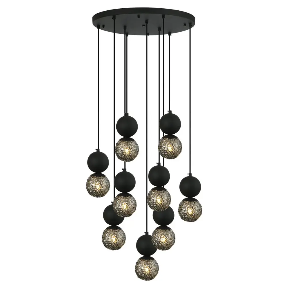 Фото Светильник подвесной LUSSOLE LSP-8506 LOFT 9 ламп 18 м² цвет черный Фото Светильник подвесной LUSSOLE LSP-8506 LOFT 9 ламп 18 м² цвет черный