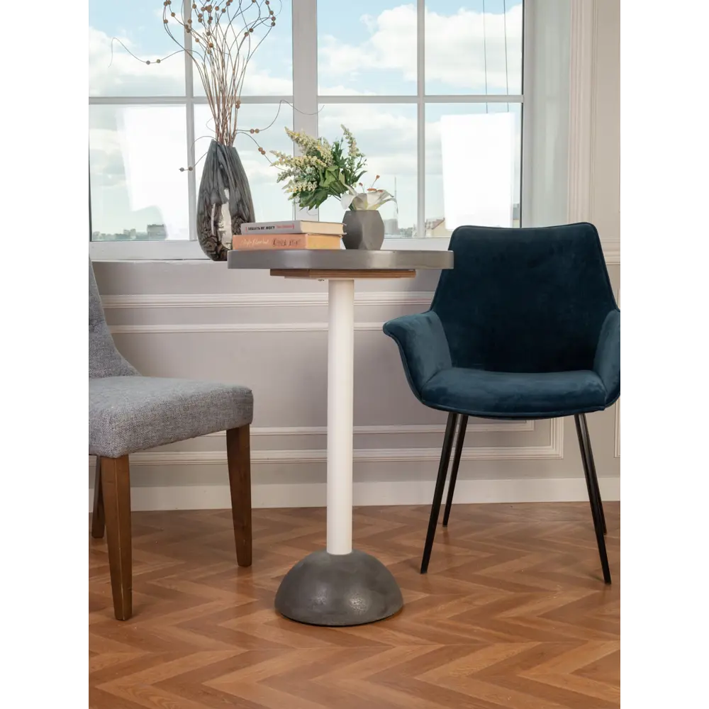 Фото Кухонный стол круглый Мелодия света Bowl 750-500 50x3.5 см бетон цвет графит Фото Кухонный стол круглый Мелодия света Bowl 750-500 50x3.5 см бетон цвет графит