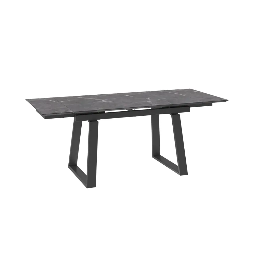 Фото Кухонный стол прямоугольный Мамадома Альтеза 140 140x75x85 см ЛДСП цвет черно-серый ножки черные