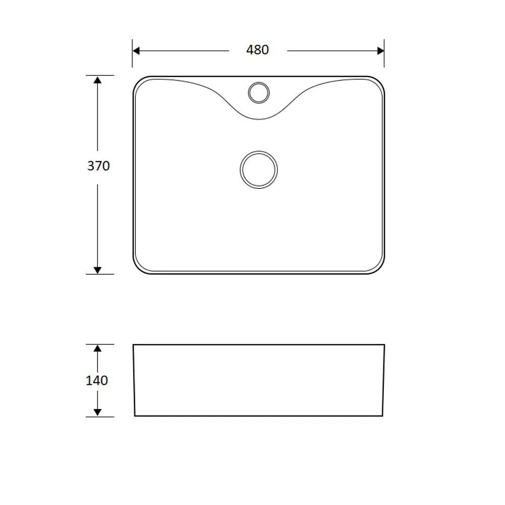 Фото 6 Раковина накладная Mira mira 8025A 48.5см цвет белый глянец