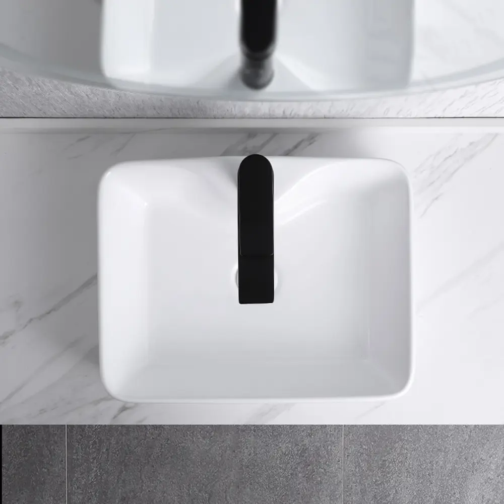 Фото 4 Раковина накладная Mira mira 8025A 48.5см цвет белый глянец