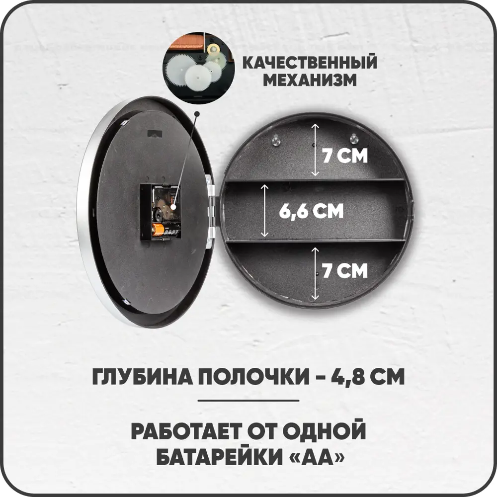 Фото 2 Часы настенные механические с сейфом Solmax 25x25 см Фото 2 Часы настенные механические с сейфом Solmax 25x25 см