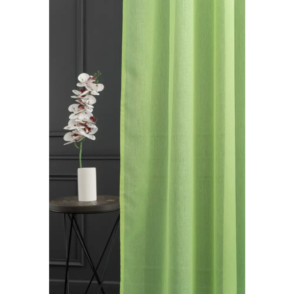 Фото 2 Тюль на шторной ленте Шангри-Ла 300x260 цвет салатовый