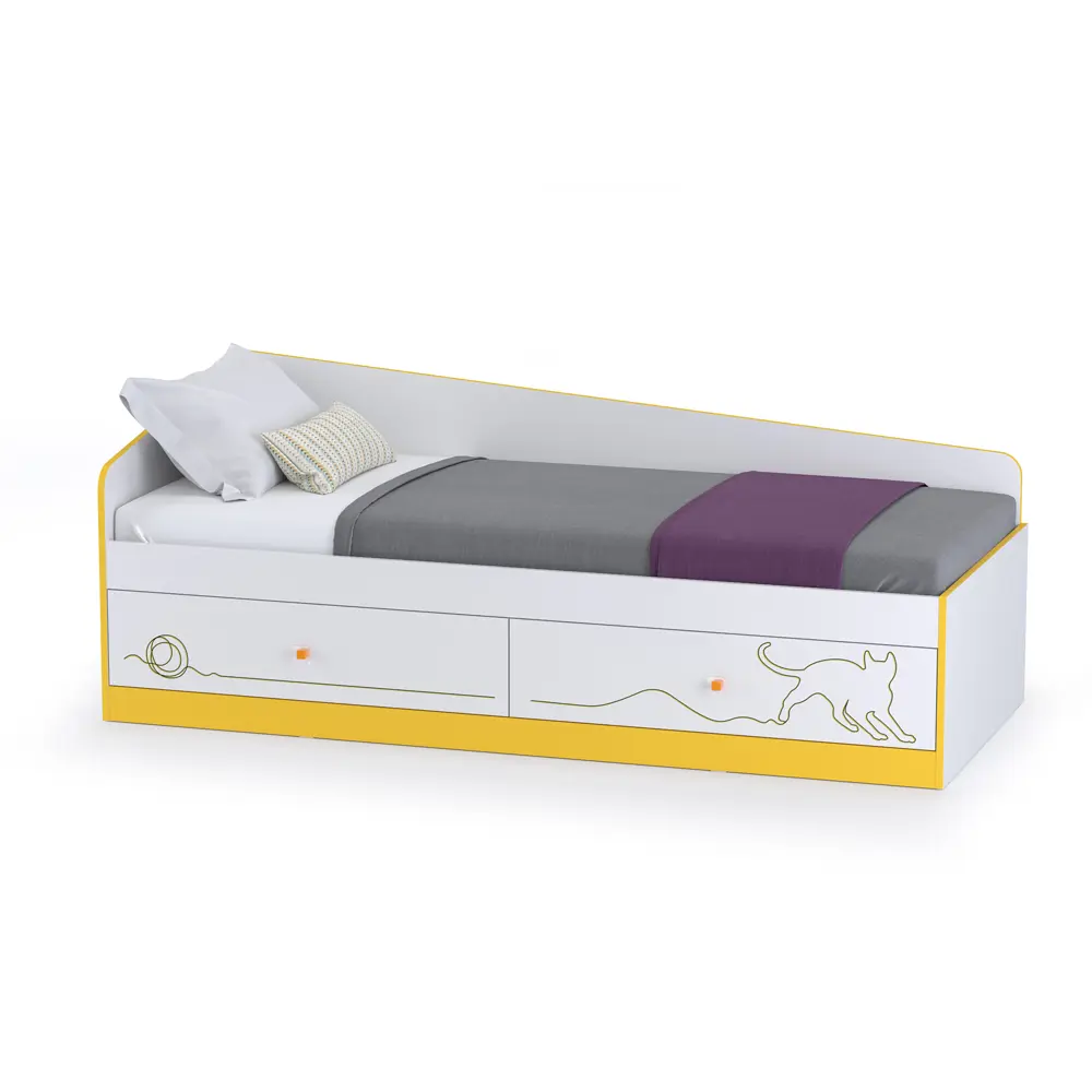 Фото 5 Кровать Моби Альфа 11.21 80x190 см цвет желтый Фото 5 Кровать Моби Альфа 11.21 80x190 см цвет желтый