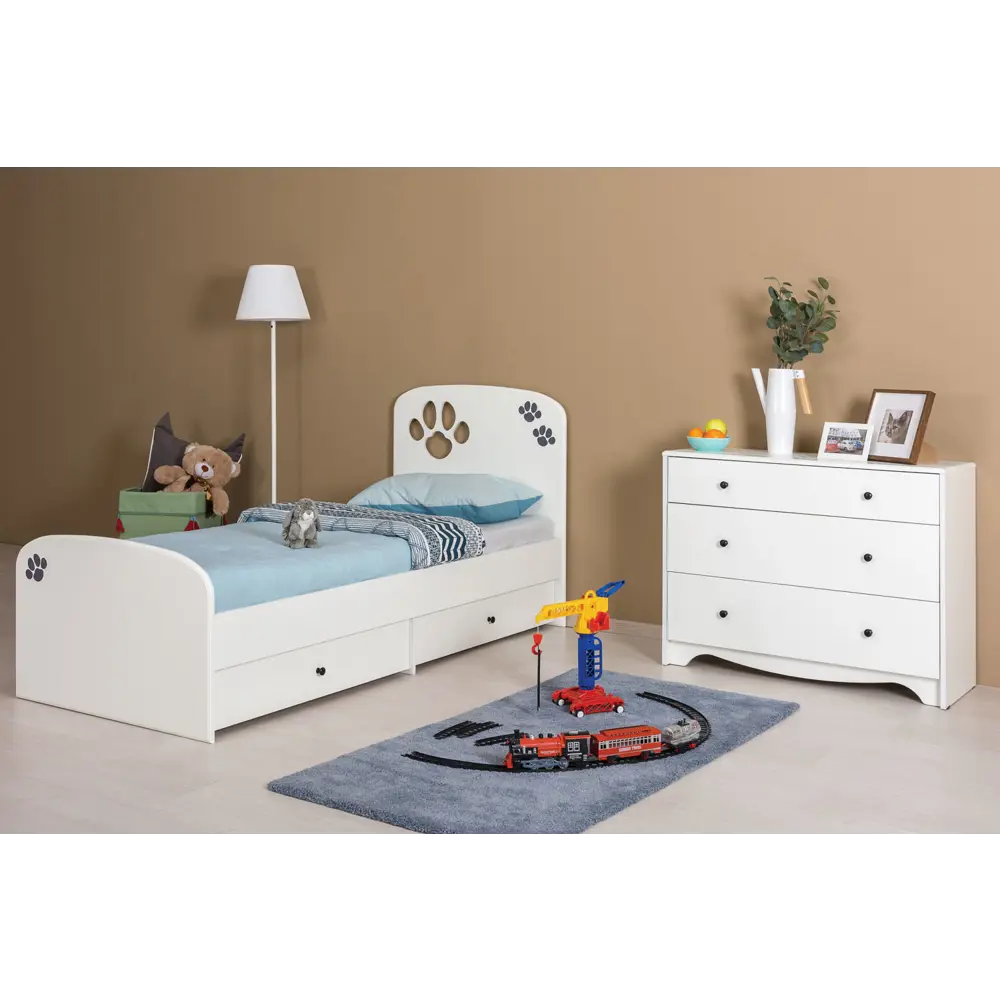 Фото 12 Кровать Моби Томас 11.26 80x190 см цвет белый Фото 12 Кровать Моби Томас 11.26 80x190 см цвет белый