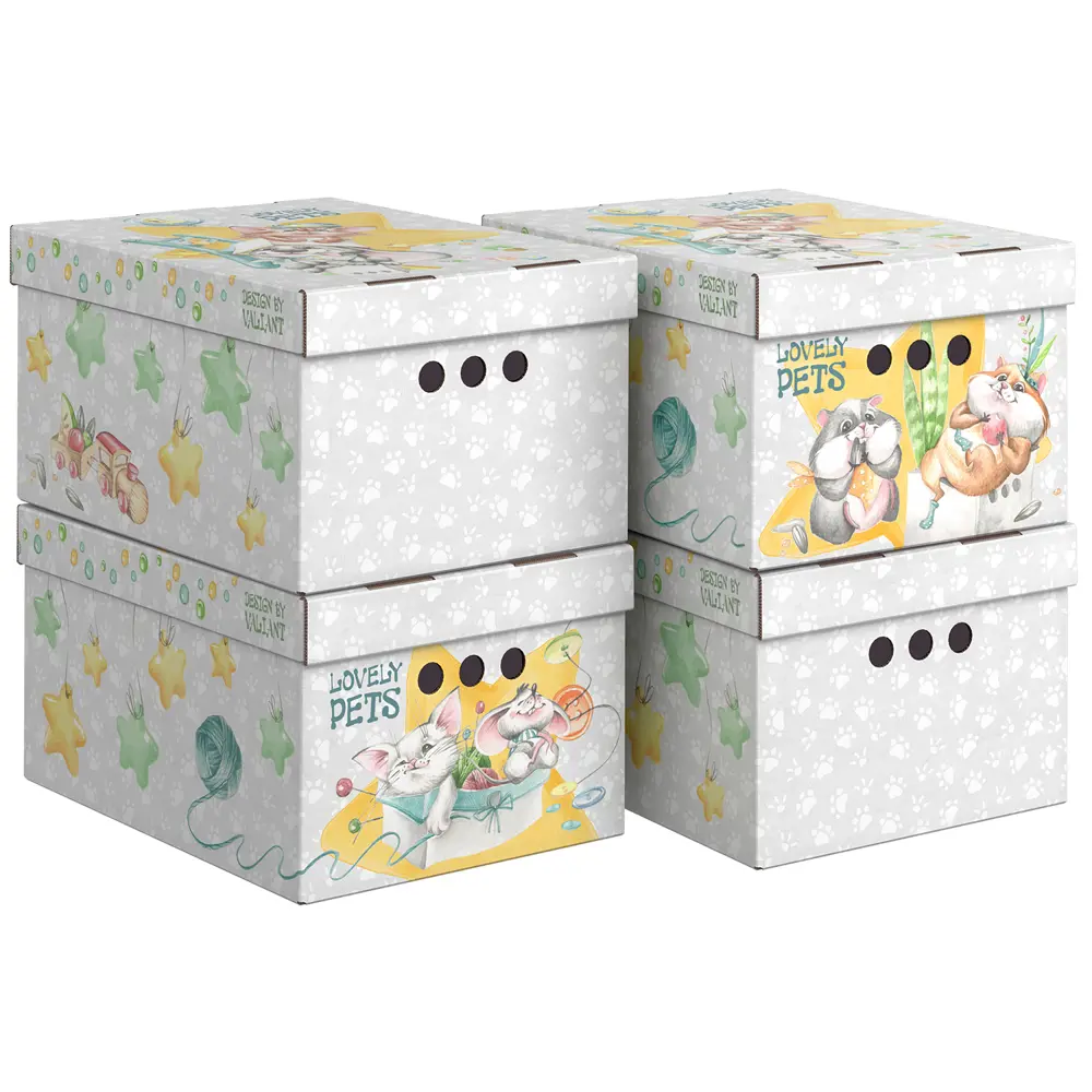 Фото Набор коробок 4 шт Valiant Lovely Pets 25x18.50x33 см 15.30 л картон Фото Набор коробок 4 шт Valiant Lovely Pets 25x18.50x33 см 15.30 л картон
